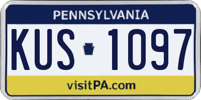 PA license plate KUS1097