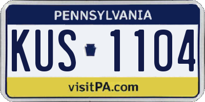PA license plate KUS1104