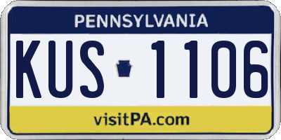 PA license plate KUS1106