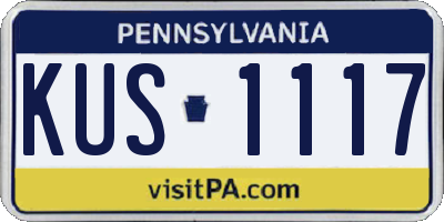 PA license plate KUS1117