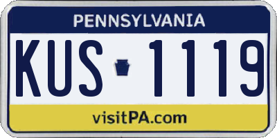 PA license plate KUS1119