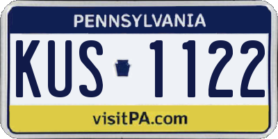 PA license plate KUS1122