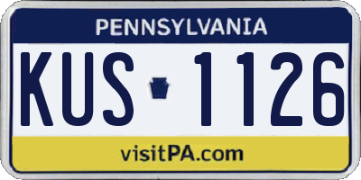 PA license plate KUS1126