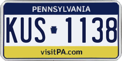 PA license plate KUS1138
