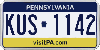 PA license plate KUS1142
