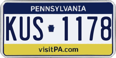 PA license plate KUS1178