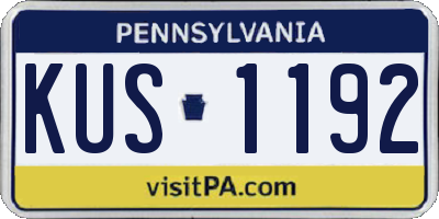 PA license plate KUS1192