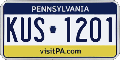PA license plate KUS1201