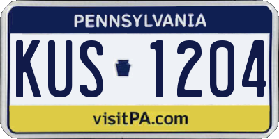 PA license plate KUS1204