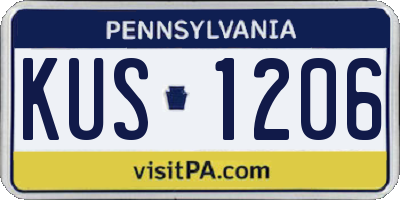 PA license plate KUS1206
