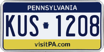 PA license plate KUS1208