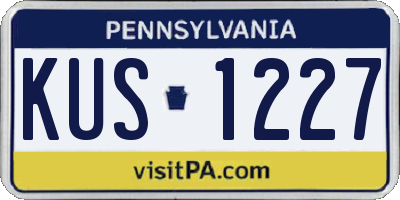 PA license plate KUS1227