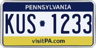 PA license plate KUS1233