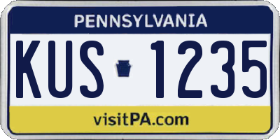 PA license plate KUS1235
