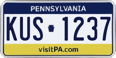 PA license plate KUS1237