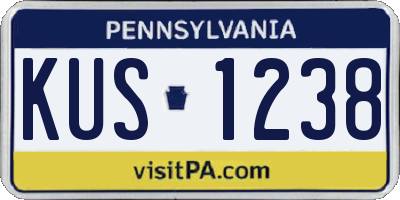 PA license plate KUS1238