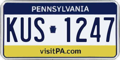 PA license plate KUS1247