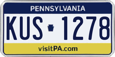 PA license plate KUS1278