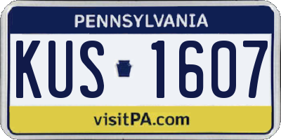 PA license plate KUS1607