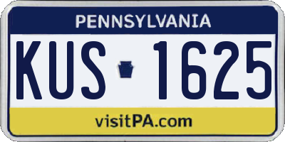 PA license plate KUS1625