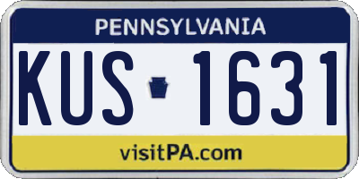 PA license plate KUS1631