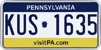 PA license plate KUS1635