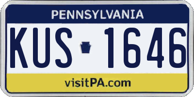 PA license plate KUS1646