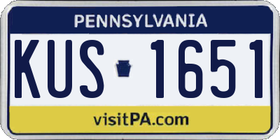 PA license plate KUS1651