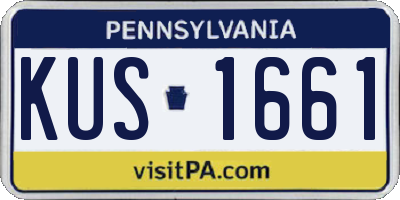 PA license plate KUS1661