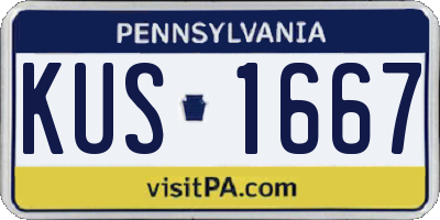 PA license plate KUS1667