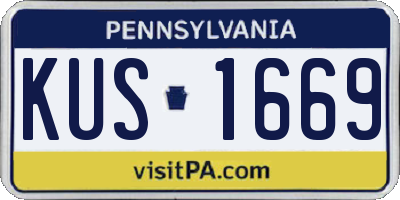 PA license plate KUS1669