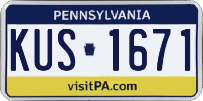 PA license plate KUS1671
