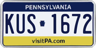 PA license plate KUS1672