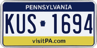 PA license plate KUS1694
