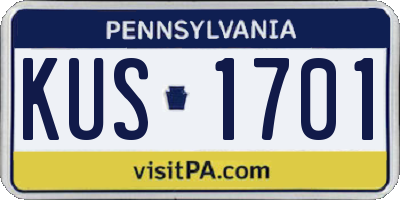 PA license plate KUS1701