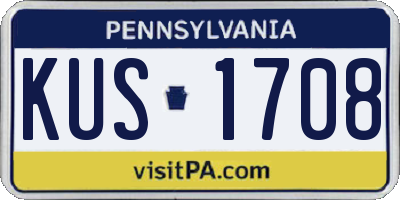 PA license plate KUS1708