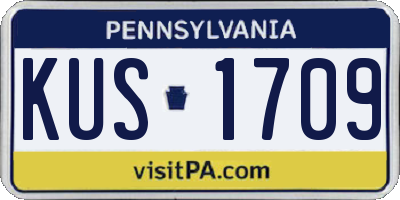 PA license plate KUS1709