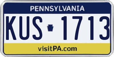 PA license plate KUS1713