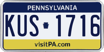 PA license plate KUS1716