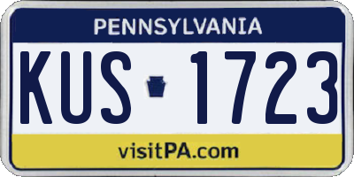 PA license plate KUS1723
