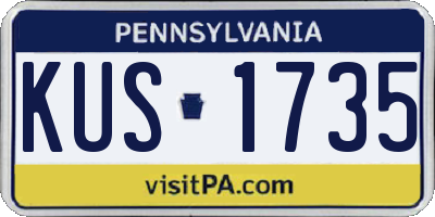 PA license plate KUS1735