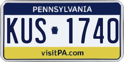 PA license plate KUS1740