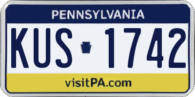 PA license plate KUS1742