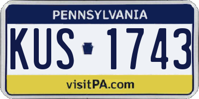PA license plate KUS1743