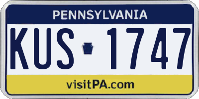 PA license plate KUS1747