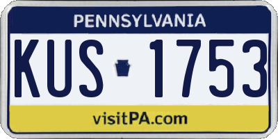 PA license plate KUS1753