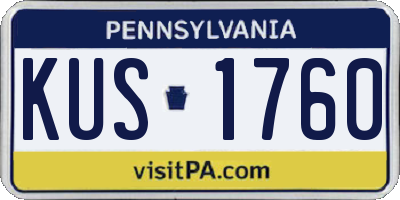 PA license plate KUS1760