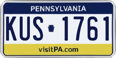 PA license plate KUS1761