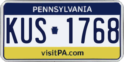 PA license plate KUS1768