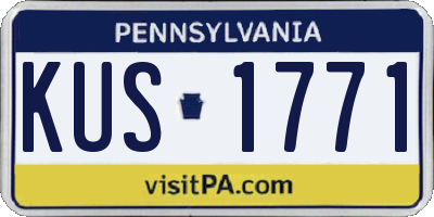 PA license plate KUS1771